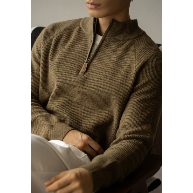 Warm Half High Collar Zipper Sweater image