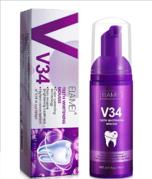 Purple Mousse Toothpaste Professional Dental Whitening Hismile Bright Tooth Fresh Breath V34 Colour Corrector Teeth Repair Tools image