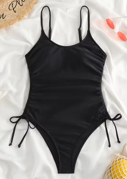 Vrouwen Badpak 2023 Nieuwe Halter Badmode Solid Lace Up Sexy Sling Monokini Badpak Vrouwelijke Zomer Backless Strand bodysuit image