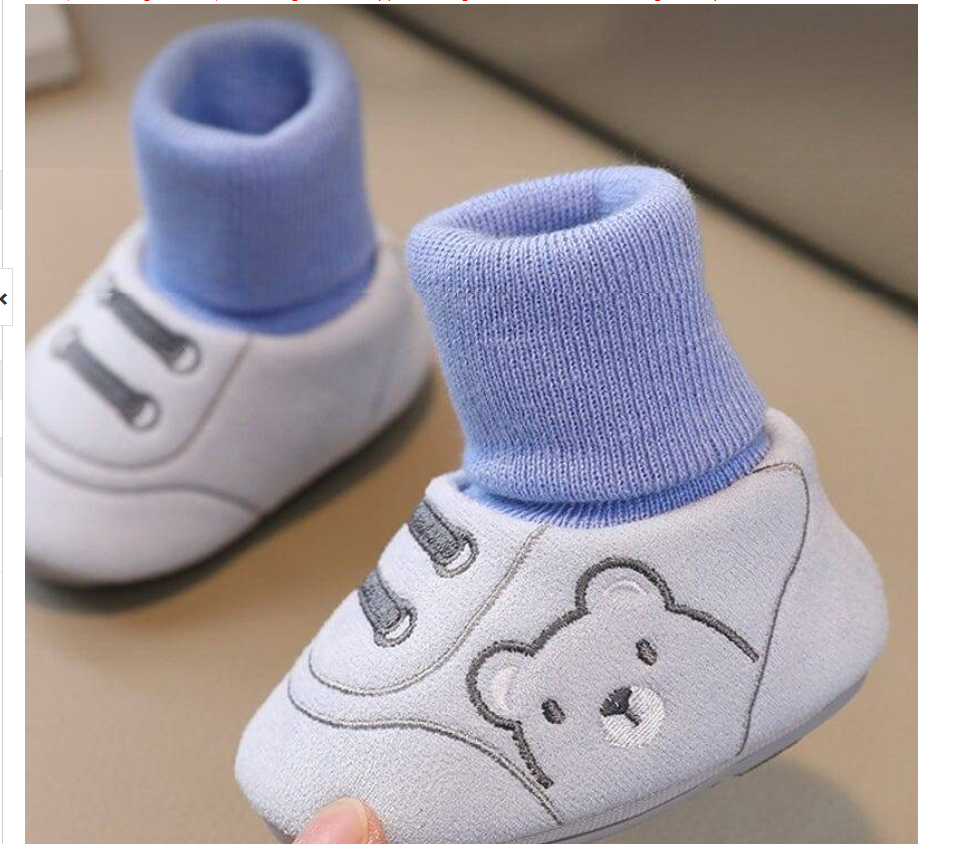 Eight months cotton shoes warm boys and girls baby non-slip toddler shoes image