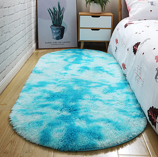 Bubble Kiss Oval Thick Carpet For Living Room Plush Bedroom Rugs Long Pile Plush Rug Children Bed Soft Velvet Mat Home Decor image