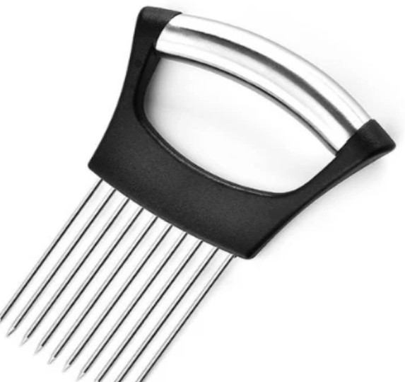 AccuSlice? Onion Potato Vegetable Meat Holder Slicer Stainless Steel image