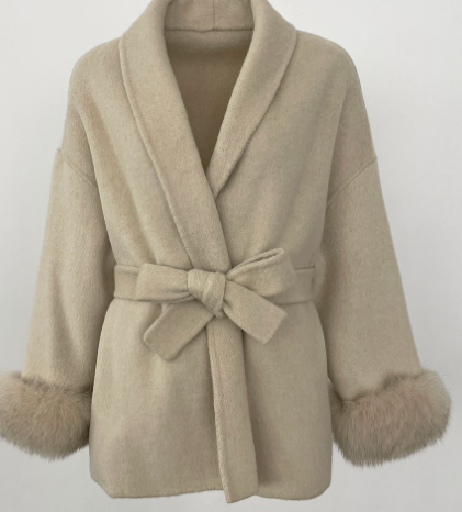 High End Double-sided Wool Strapping Real Wool Fur Coat image