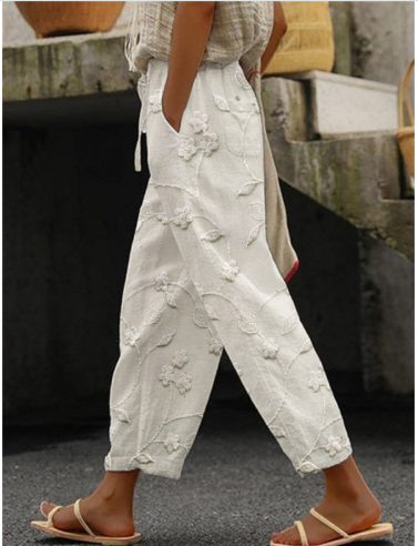 Women's cotton and linen pants image