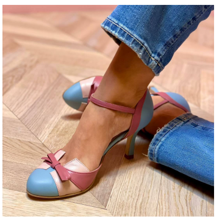 Women's leather high-heeled sandals image