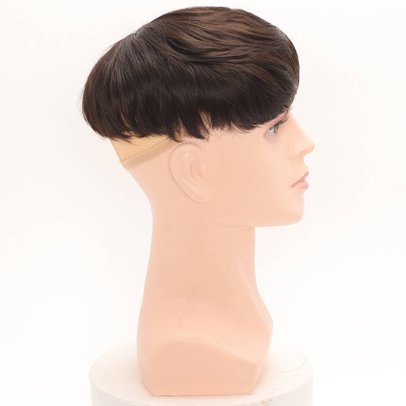 Men's wig with a hair patch on the top of the head image