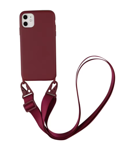 A lanyard diagonally across the phone case image