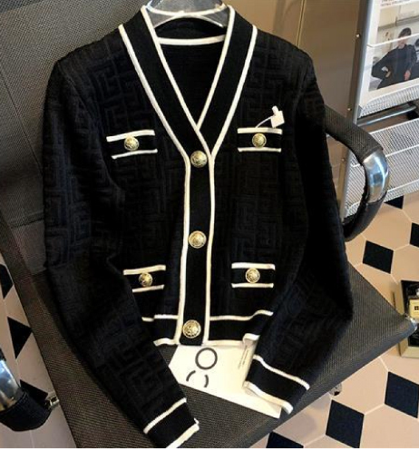 Jacquard sweater coat for women image