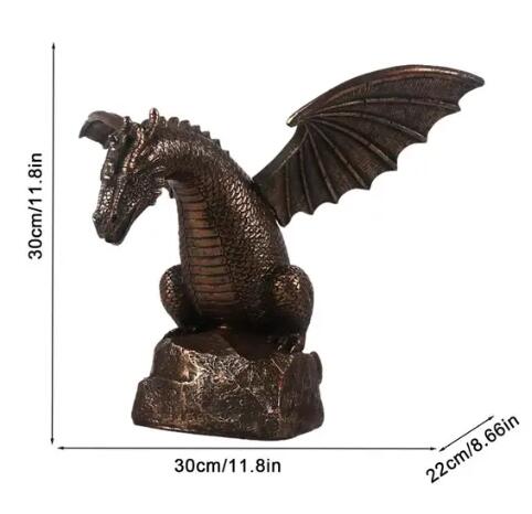 Garden Fountain Dragon Statue Water Spray Dragon Pattern Resin Waterscape Sculpture Cool Pond Spitter Landscape Decor Dragon image