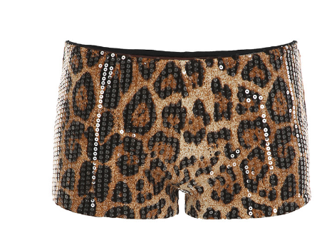 Sequin Leopard Printed Micro Shorts image
