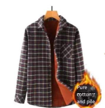 Men's Plaid Winter Jacket with Fleece Lining image