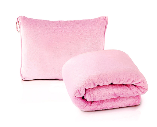 Travel Blanket Cuddle Pillow 2 in 1 Travel Pillow and Blanket Set for Airplanes Fluffy Plush Soft Comfy Thick Lightweight image