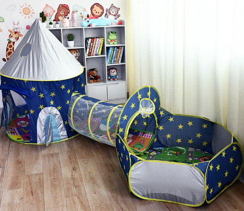 3 In 1 Spaceship Rocket Play Tent House for Kids image