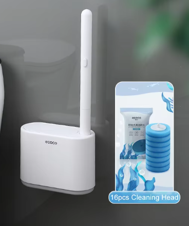 Izefs Wegwerp Wc Borstel Met Reinigingsvloeistof Muur Gemonteerde Schoonmaak Tool Voor Badkamer Vervanging Borstelkop Wc Accessoires image