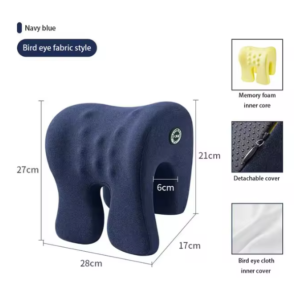 Neck Support Office Rest Lunch Break Orthopedic Student Desk Sleeping Memory Foam Nap Pillow For Travel Headrest image