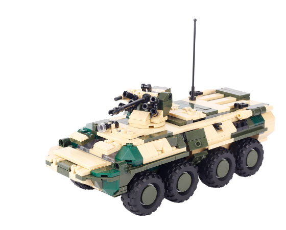 MOC WW2 Russian BTR-82 armored vehicle Soviet military tank assembled building blocks for World War II armored vehicles image
