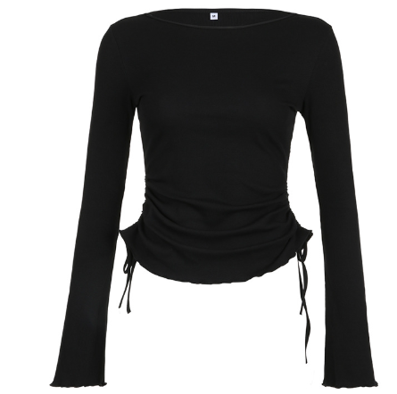 Pleated lPleated long-sleeved base shirong-sleeved base shirt image