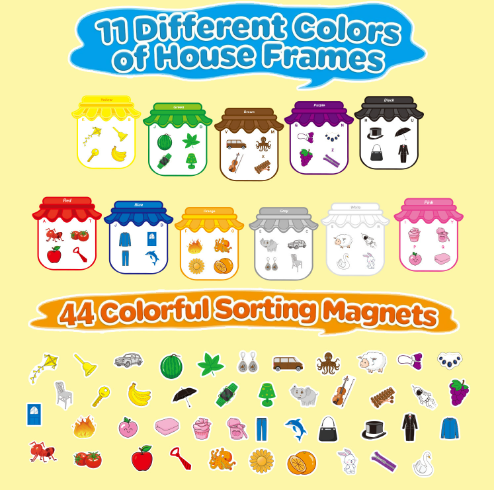 Color Matching Game Color Recognition Magnetic Sorting Set Fun Learning Magnets for Kids Ages 3 with Candy Jars Objects Color image
