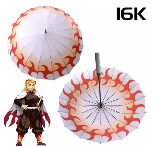 Anime Demon Slayer Katana Umbrella Kimetsu No Yaiba Giyuu Parasol Demon Slayer Tanjirou Shinobu Katana Sword Umbrellas Rain Gear image