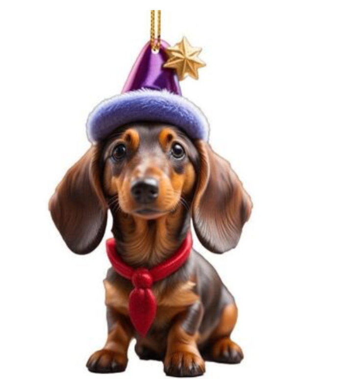 Cartoon Cute Dog Ornament Christmas Tree Decoration Car Home Hanging Pendant Home Decoration Xmas New Year Decor Gift image